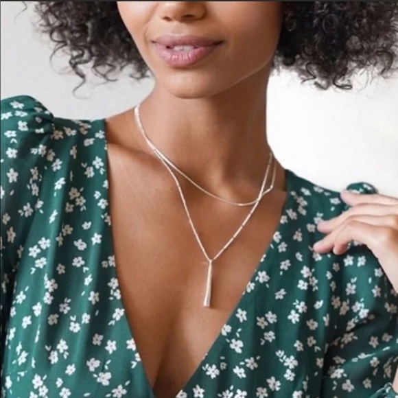 Jenny Bird necklace sterling silver drop layered - Picture 1 of 5